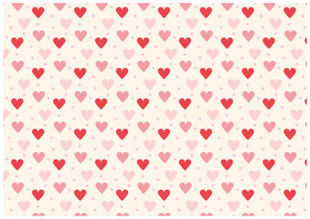 バレンタインデーに使えるハートとドットのバレンタインパターン背景黄色