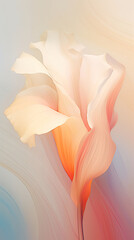 abstract Close-up view of beautty brightly colored blooming flower petals in creamy pink and light brown created with Generative AI Technology