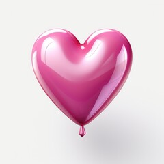 cute pink heart balloon vibrant cartoon element
