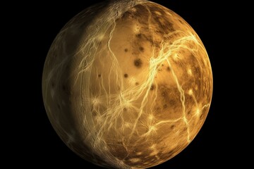 High-resolution 3D image of Venus in the solar system. Generative AI