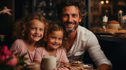 family having fun at home