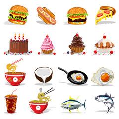 Food and drinks icon.burger with drink icon. Restaurant line icons set. Vector illustration.