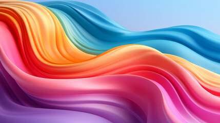 Futuristic Liquid Waves: Abstract Gradient Design in Bright Blue and Pink