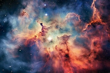 A depiction of the Carina Nebula in the Milky Way galaxy. Generative AI