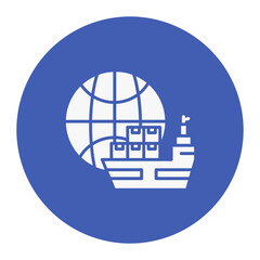 Worldwide Shipping Boat Icon
