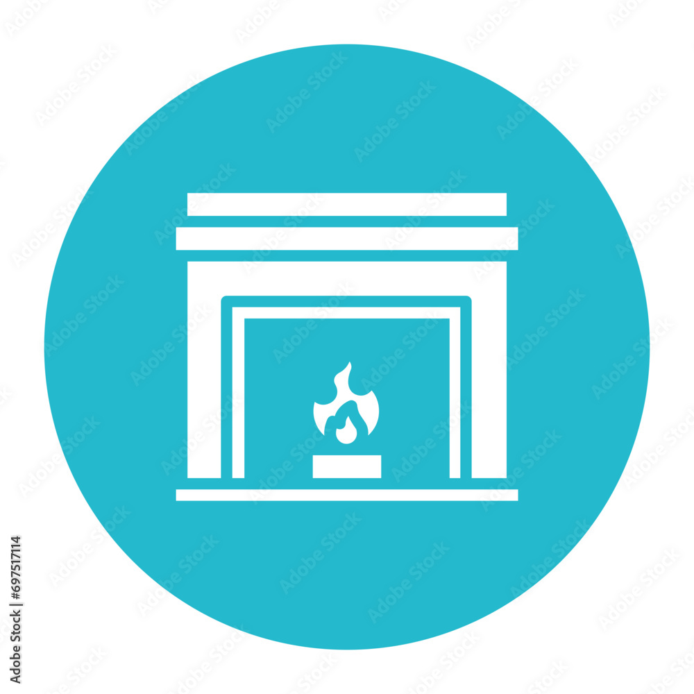 Sticker fireplace icon