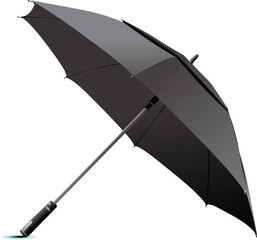 Opened black umbrella. Vector illustration