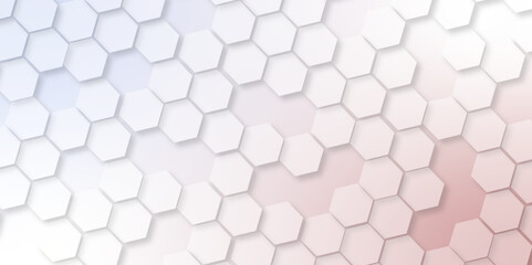 Abstract hexagon background. Futuristic abstract honeycomb mosaic gradient technology background. Surface polygon pattern with glowing hexagon paper texture and futuristic business. graphic concept.