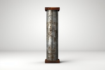 Steel Pillar on white background.