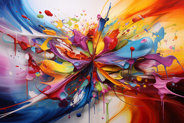 Abstract Dance: Swirling Colors Explosion