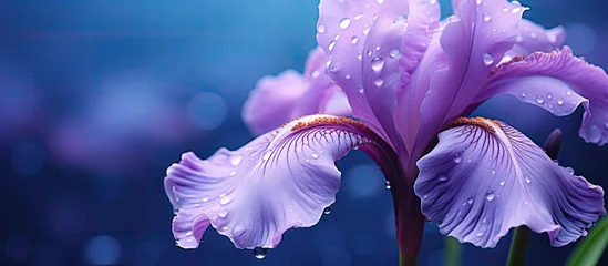 Rolgordijnen Close up of a soft-focused purple Iris. © TheWaterMeloonProjec
