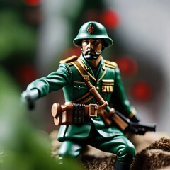 an isolated  vintage toy soldier 