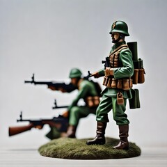 an isolated  vintage toy soldier 