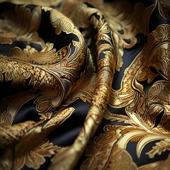 Azure Blooms Embroidered in Gold