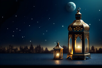 Fototapeta premium ramadan Kareem, Ramadan crescent moon, Eid Mubarak Islamic festival social media banner and Eid Mubarak Post Template, islam