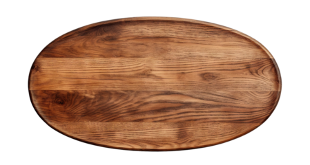 Oval wooden plank cut out