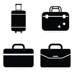 Travel luggage icon set. Baggage suitcase. suitcase icon. Suitcase bag icon collection.