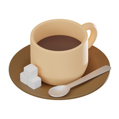 Coffee Mug for Stylish Caffeine Boost. 3D render