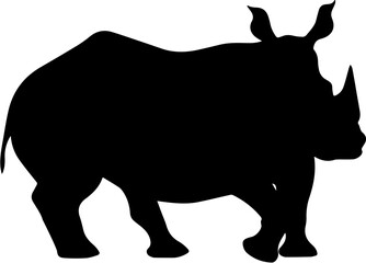 Indian rhinoceros Flat Icon - obrazy, fototapety, plakaty