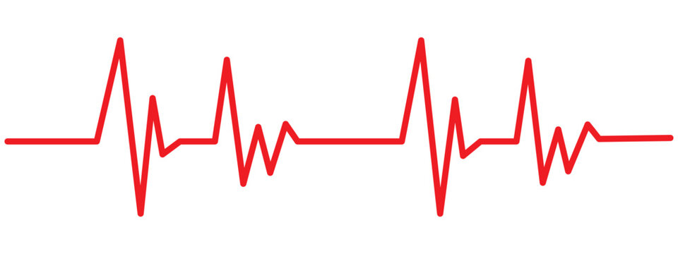 Red heartbeat icon. Vector illustration. Heartbeat sign in flat design. eps 10