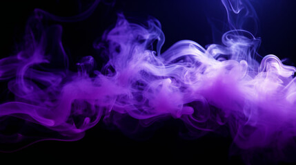 Mystical Smoke Patterns: Abstract Design and Ethereal Motion in a Dark, Magical Space