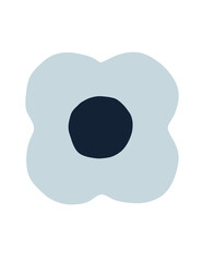 Minimal flower blue color theme on transparent background 