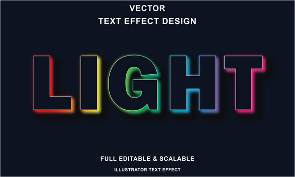 Light 3D Text Effect Vector Design