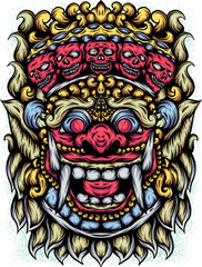 barong bali and crown with skull head accessories