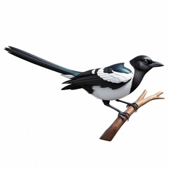 cute 3D cartoon character of magpie