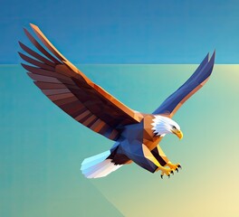 cute 3D cartoon character of eagle