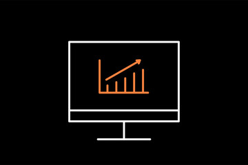 statistic illustration in dark style. Flat vector illustration.