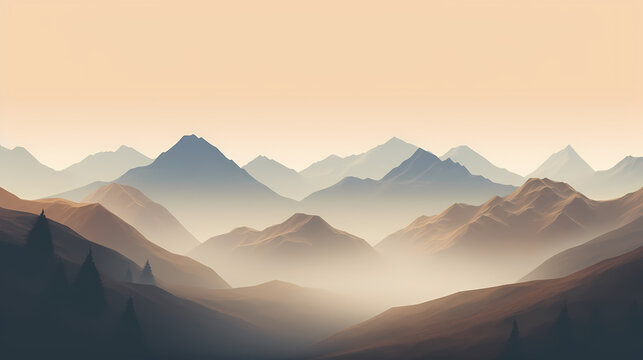 Mountain landscape background,PPT background © ma