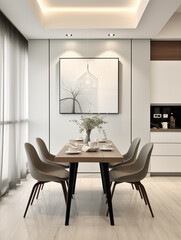 modern dining room with table