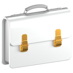 3d icon of white briefcase