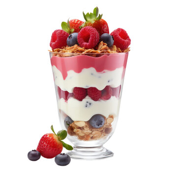 parfait fruits isolated on white or transparent background