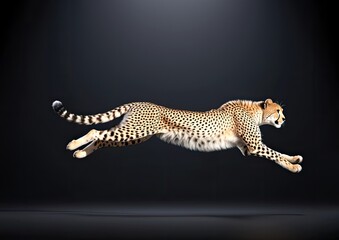 cute 3d cartoon cheetah running