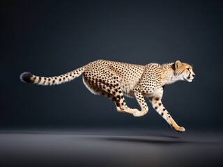 cute 3d cartoon cheetah running