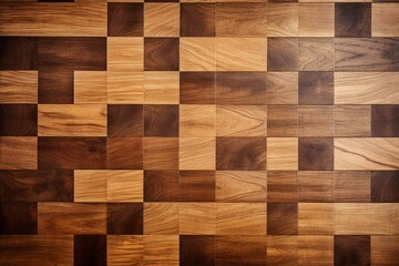 Texture of wood grain with checkerboard parquet pattern. Generative AI