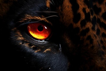 close up of eye of lion