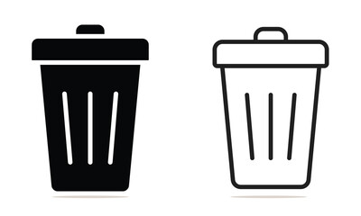 trush line icon, Trush can icon, Trush can icon designed in line style, Trush icon vector illustration design