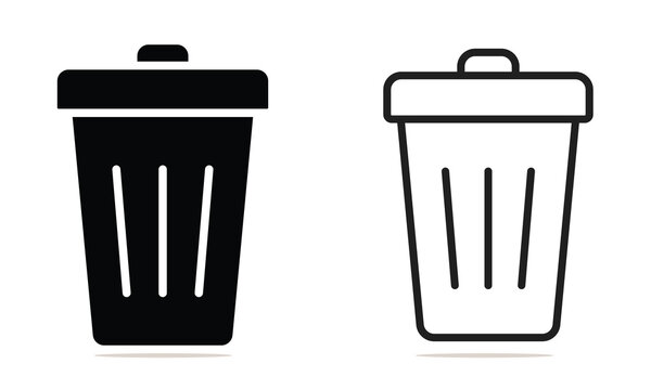 trush line icon, Trush can icon, Trush can icon designed in line style, Trush icon vector illustration design