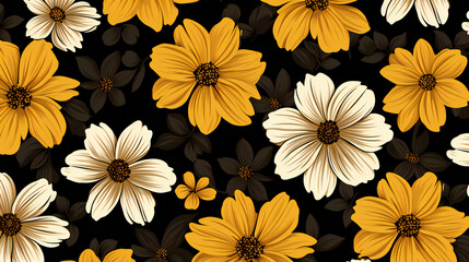 Seamless Floral Pattern: A Vintage Design Inspired by Nature's Beauty for Spring and Summer