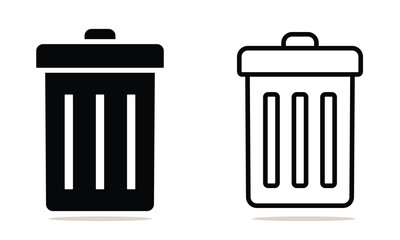 trush line icon, Trush can icon, Trush can icon designed in line style, Trush icon vector illustration design