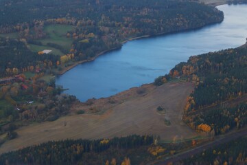 aerial view of Swedish landscape