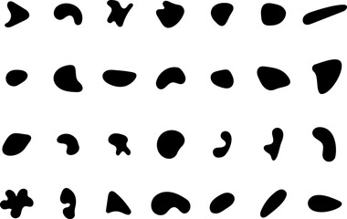 Pattern spot shape. Random ink blob geometric round pattern. Vector
