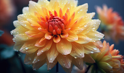 Close up detailed macro of beautiful flower