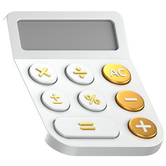 3d icon of white calculator