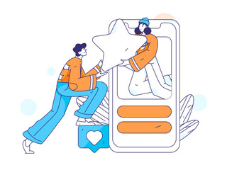 Happy Valentine's Day flat character vector concept business hand drawn illustration

