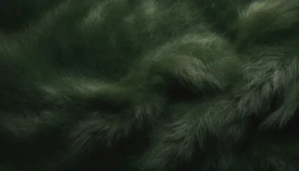 Fotobehang Seamless fluffy dark green fur texture background © Aarón