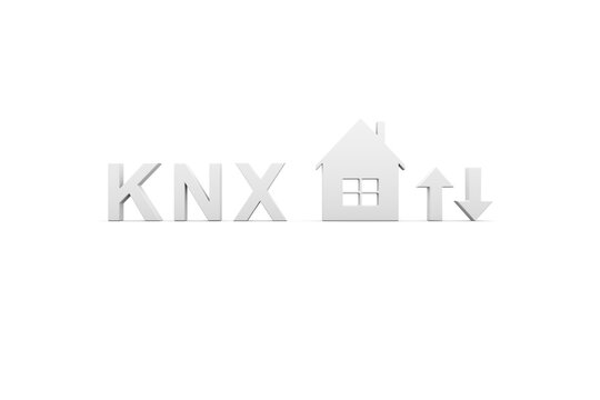 KNX concept white background 3d render illustration